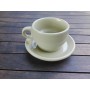 RETRO CONJUNTO TAZA TE-CALDO + PLATO OCRE 135 MM