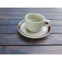 RETRO CONJUNTO TAZA CAFE + PLATO BANDA MARRON 120 MM