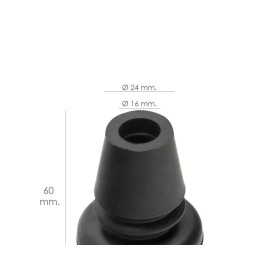 TACO GOMA BASTON NEGRO TUBO Ø 16 MM. / BASE Ø 55 MM. TIPO FUELLE BOLSA 25 UNIDADES