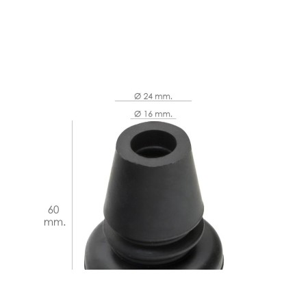TACO GOMA BASTON NEGRO TUBO Ø 16 MM. / BASE Ø 55 MM. TIPO FUELLE BOLSA 25 UNIDADES