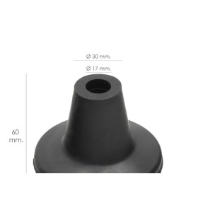 TACO GOMA BASTON NEGRO TUBO Ø 19 MM. / BASE Ø 85 MM. TIPO VENTOSA BOLSA 25 UNIDADES