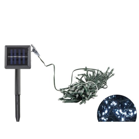 LUCES NAVIDAD SOLAR 100 LEDS LUZ BLANCA INTERIOR / EXTERIOR (IP44)