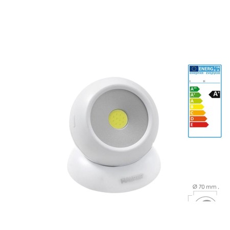 LINTERNA LED MAGNETICA ESFERA 35-120 LUMENES A PILAS 3AAA (NO INCLUIDAS)