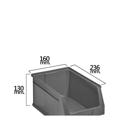 GAVETA APILABLE GRIS Nº52 236X160X130 MM.   (2/6)