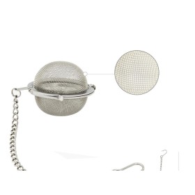 BOLA DE TE ACERO INOXIDABLE FILTRO DE MALLA Ø 4 CM. CON CADENA