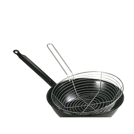 SARTEN ESMALTADA CON MANGO Ø 26 CM. CON CESTILLO FREIR