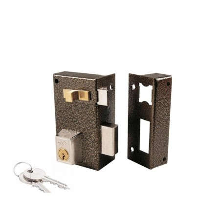 CERRADURA CVL 756A / 70 / HIERRO ESMALTADO IZQUIERDA CILINDRO 70 MM.