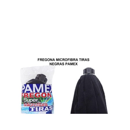 PAMEX FREGONA MICROFIBRA TIRAS NEGRAS