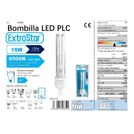 EXTRASTAR LAMPARA LED  SMD 15W 2U 34X172MM 6400K