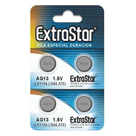 EXTRASTAR PILA BOTON LR44 (PACK 4 UNIDADES)