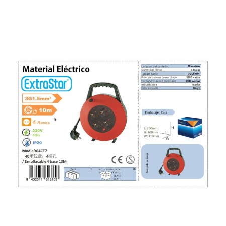 EXTRASTAR ENROLLACABLES 4 BASES 1.5 MM 10 MTS.