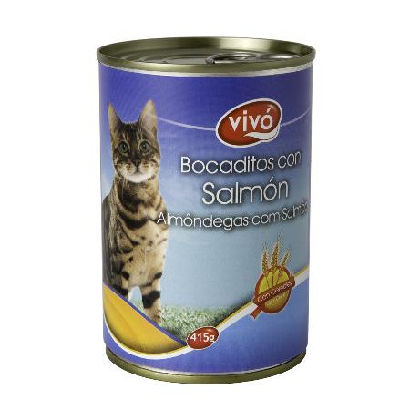 VIVO GATO BOCADITO SALMON LATA 415 GRS