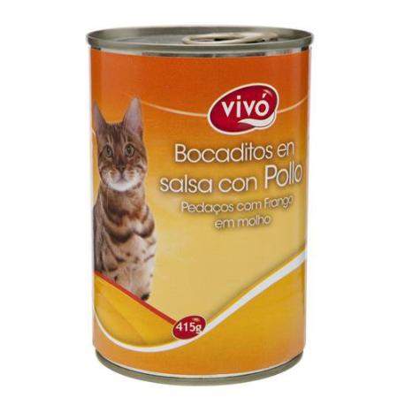 VIVO GATO BOCADITO POLLO LT 415 GRS.