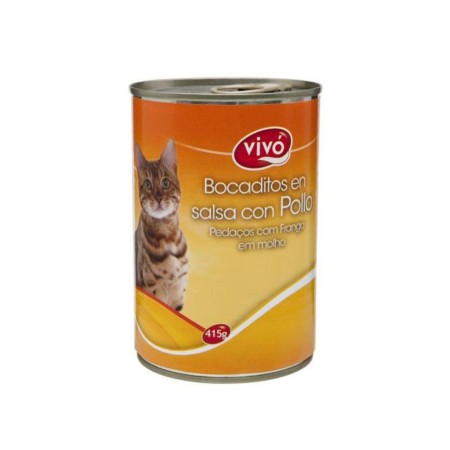 VIVO GATO BOCADITO POLLO LT 415 GRS.