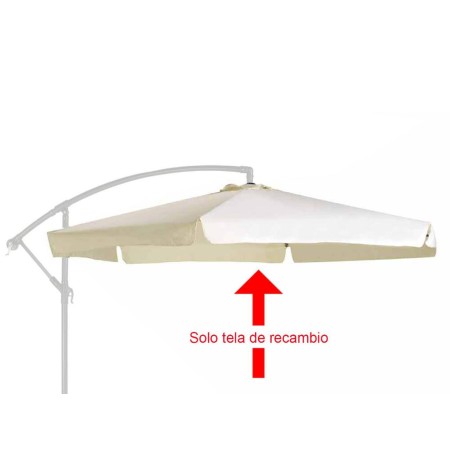 TELA RECAMBIO PARA SOMBRILLA PAPILLON PIE LATERAL Ø 3 X 2,40 METROS COLOR BEIGE