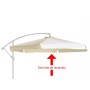 TELA RECAMBIO PARA SOMBRILLA PAPILLON PIE LATERAL Ø 3 X 2,40 METROS COLOR BEIGE