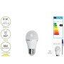BOMBILLA LED GLOBO MINI ROSCA E27 (GORDA). 8 WATT. EQUIVALE A 60 WATT. 806 LUMENES. LUZ CÁLIDA (3000º K.) A+