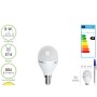 BOMBILLA LED GLOBO MINI ROSCA E14 (FINA). 8 WATT. EQUIVALE A 60 WATT. 806 LUMENES. LUZ CÁLIDA (3000º K.) A+