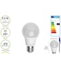 BOMBILLA LED STANDAR ROSCA E27 (GORDA) 5,5 WATT. EQUIVALE A 40 WATT.470 LUMENES. LUZ BLANCA (4000º K) A+.