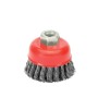 CEPILLO TAZA CON ALAMBRE DE ACERO TRENZADO ROSCA M14, Ø 100 MM. ALAMBRE DE Ø 0,50 MM.
