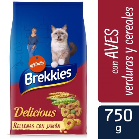 PIENSO PARA GATO AVE,VERDURA CEREALES 750 GRS BREKKIES