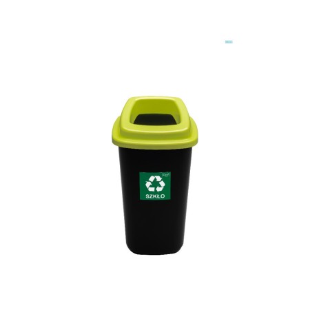 EBERTOOLS CUBO SELECTIVO VIDRIO EKOBIN 28 LTS NEGRO ARO VERDE
