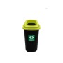 EBERTOOLS CUBO SELECTIVO VIDRIO EKOBIN 28 LTS NEGRO ARO VERDE