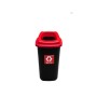 EBERTOOLS CUBO SELECTIVO METAL EKOBIN 28 LTS NEGRO ARO ROJO