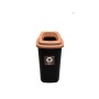 EBERTOOLS CUBO SELECTIVO ORGANICO EKOBIN 28 LTS NEGRO ARO MARRON