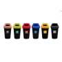 EBERTOOLS CUBO SELECTIVO METAL EKOBIN 28 LTS NEGRO ARO ROJO