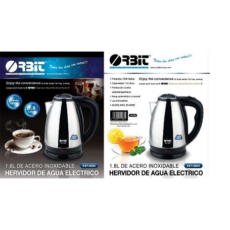 HERVIDOR DE AGUA ELECTRICO INOX 1,8 LTS ORBIT