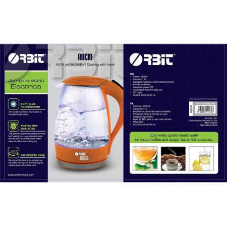 HERVIDOR ELECTRICO 1,7 LTS 2000 W ROCIO ORBIT