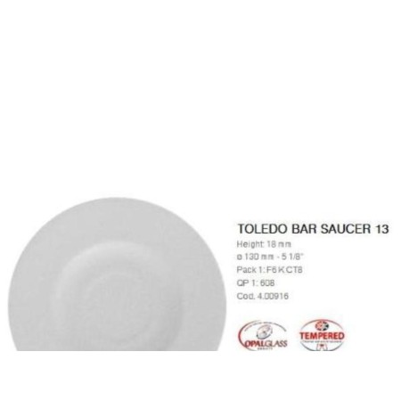 PLATILLO TAZA CAFE OPAL 13 CMS OPAL BLANCO BORMIOLI