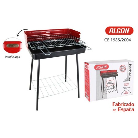 ALGON BARBACOA RECTANGULAR 52X37 CON REJILLA Y PARAVIENTO