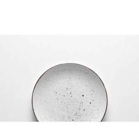 PLATO DOTS POSTRE 21 CMS BLANCO PORVASAL