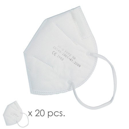 MASCARILLA FFP2 PLEGABLE CAJA 20 UNIDADES (ENVASADAS INDIVIDUALMENTE)