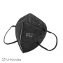 MASCARILLA FFP2 PLEGABLE NEGRA CAJA 25 UNIDADES (ENVASADAS INDIVIDUALMENTE)