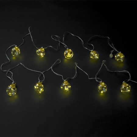 GUIRNALDA LUCES NAVIDAD JARDIN DECORATIVA 10 BOMBILLAS 60 MICROLEDS. LUZ NAVIDAD INTERIORES Y EXTERIORES IP44