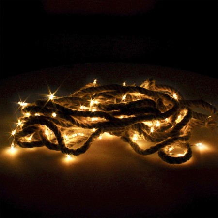 GUIRNALDA LUCES NAVIDAD LED CUERDA 100 MICROLED BLANCO CALIDO LUZ NAVIDAD INTERIORES Y EXTERIORES IP44