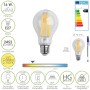 BOMBILLA LED FILAMENTO ROSCA E27 (GORDA) 16 WATT. EQUIVALE A 150 WATT. 2452 LUMENES. LUZ CÁLIDA (2.700º K) A++