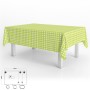 MANTEL HULE RECTANGULAR CUADROS LIMA IMPERMEABLE ANTIMANCHAS PVC 140X250 CM.  RECORTABLE USO INTERIOR Y EXTERIOR