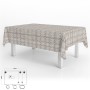 MANTEL HULE RECTANGULAR ESTAMPADO MADERA IMPERMEABLE ANTIMANCHAS PVC 140X250 CM.  RECORTABLE USO INTERIOR Y EXTERIO