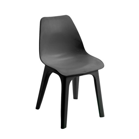 SILLA RESINA EOLO SIN BRAZOS COLOR ANTRACITA 49,5X45X81 (ALT.) CM.