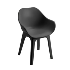 SILLA RESINA GIHBILI CON BRAZOS COLOR ANTRACITA 55X50,5X81 (ALT.) CM.