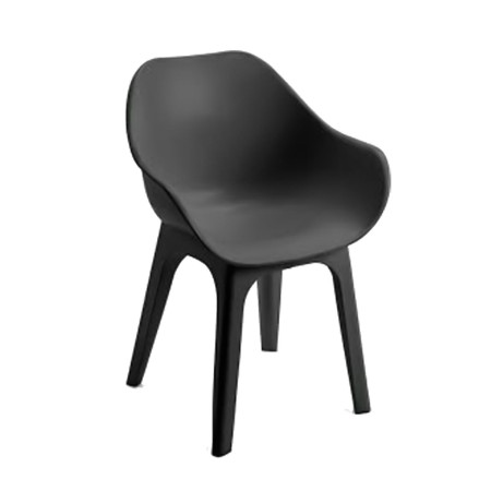 SILLA RESINA GIHBILI CON BRAZOS COLOR ANTRACITA 55X50,5X81 (ALT.) CM.
