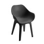 SILLA RESINA GIHBILI CON BRAZOS COLOR ANTRACITA 55X50,5X81 (ALT.) CM.