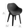 SILLA RESINA GIHBILI CON BRAZOS COLOR ANTRACITA 55X50,5X81 (ALT.) CM.
