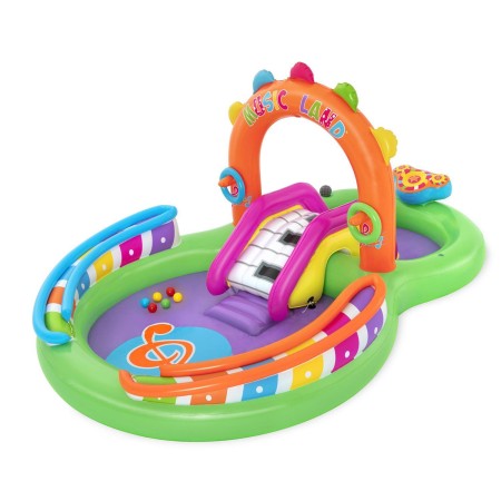 PISCINA INFANTIL DOBLE CON BOLAS, TOBOGAN Y MINI JUEGOS 295X190 CM.