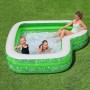 PISCINA INFLABLE 231X231X51 CM. CON ASIENTO ESTAMPADO MOTIVOS TROPICALES