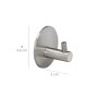 GANCHO COLGADOR BAÑO INDIVIDUAL TOALLAS / ALBORNOZ COLOR INOX AUTOADHESIVO RESISTENTE, SIN TORNILLOS